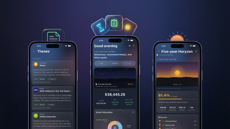 Three Horyzon app screenshots shown side by side