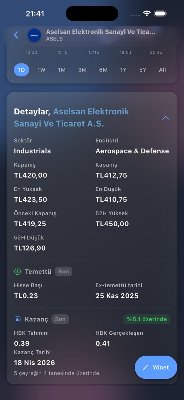 Horyzon hakkında ekranı; uygulama kimliği ve sürüm bilgilerini gösteriyor.